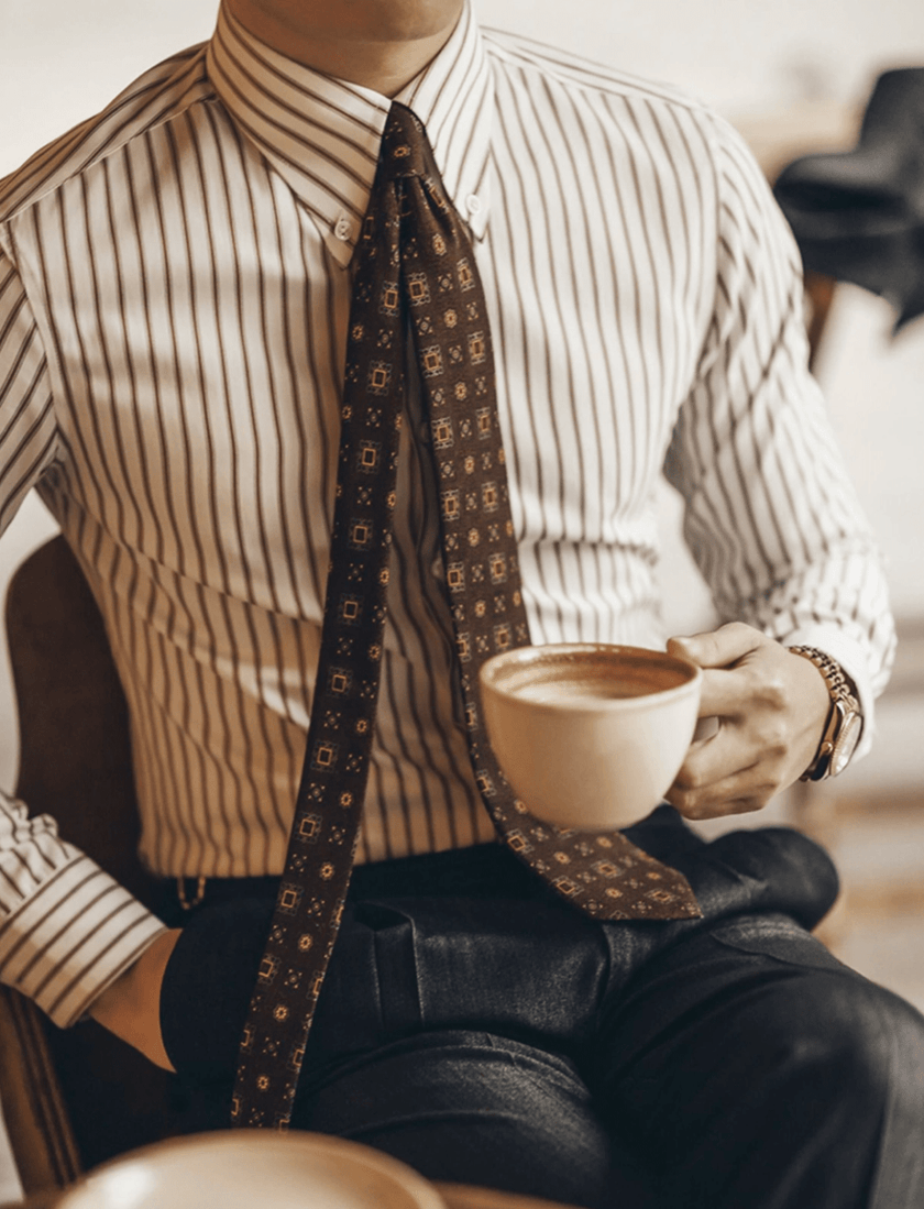 Striped Retro Shirt (Brown)