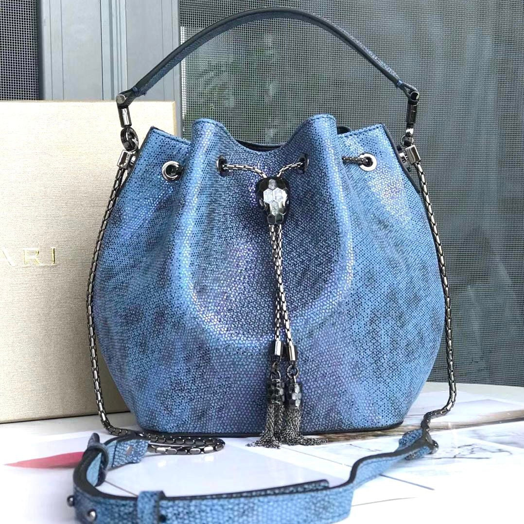 Bvlgari serpenti forever bucket snakeskin Shoulder Bag