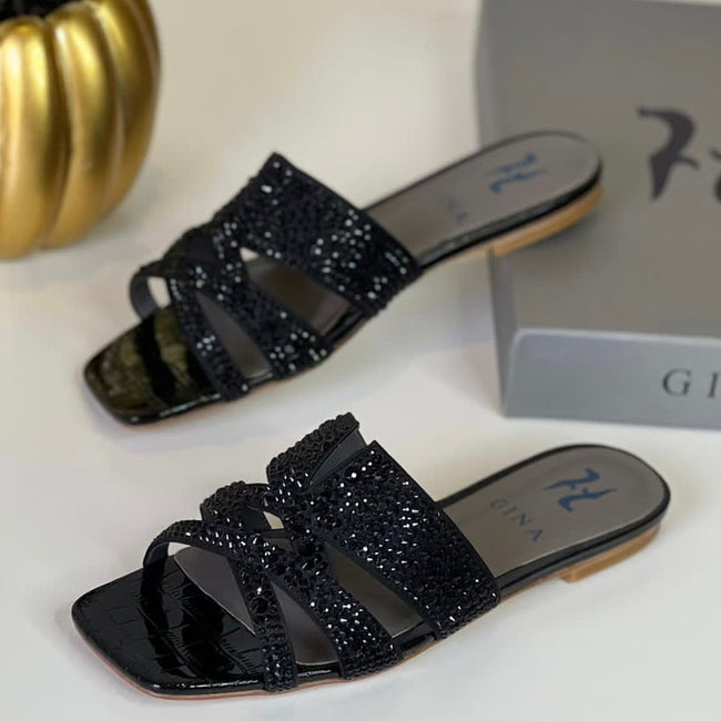 Gina London Crystal Slide Shoes