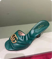 Gucci leather Marmont block shoes