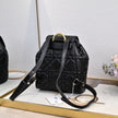 Noir Cannage Quilted Leather Drawstring Backpack