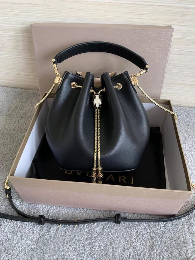 Bvlgari serpenti forever  bucket soft leather Shoulder Bag