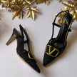 alentino Garavani VLogo Woven Slingback Shoes