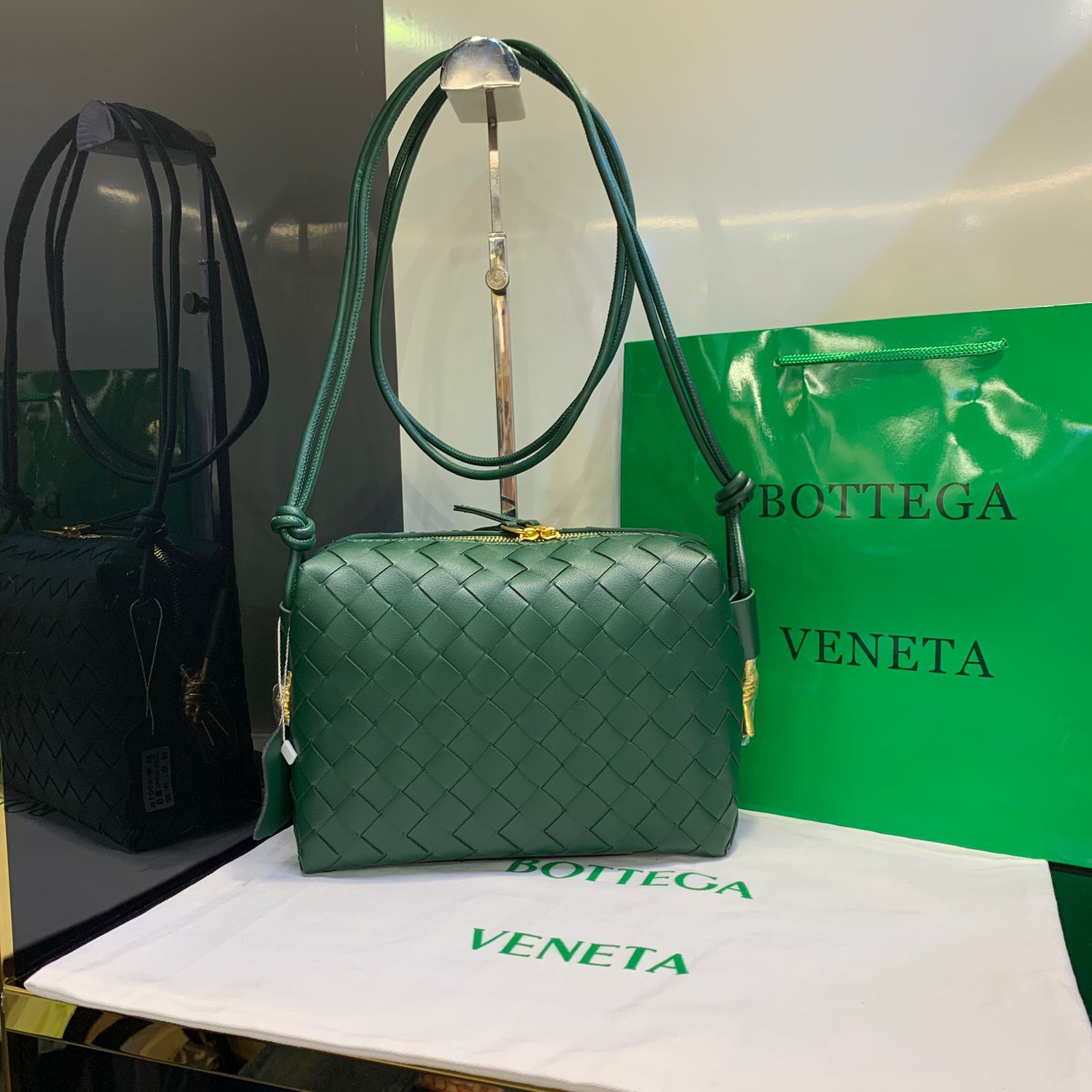 Bottega Veneta Mini Loop Crossbody in Intrecciato Leather Bag