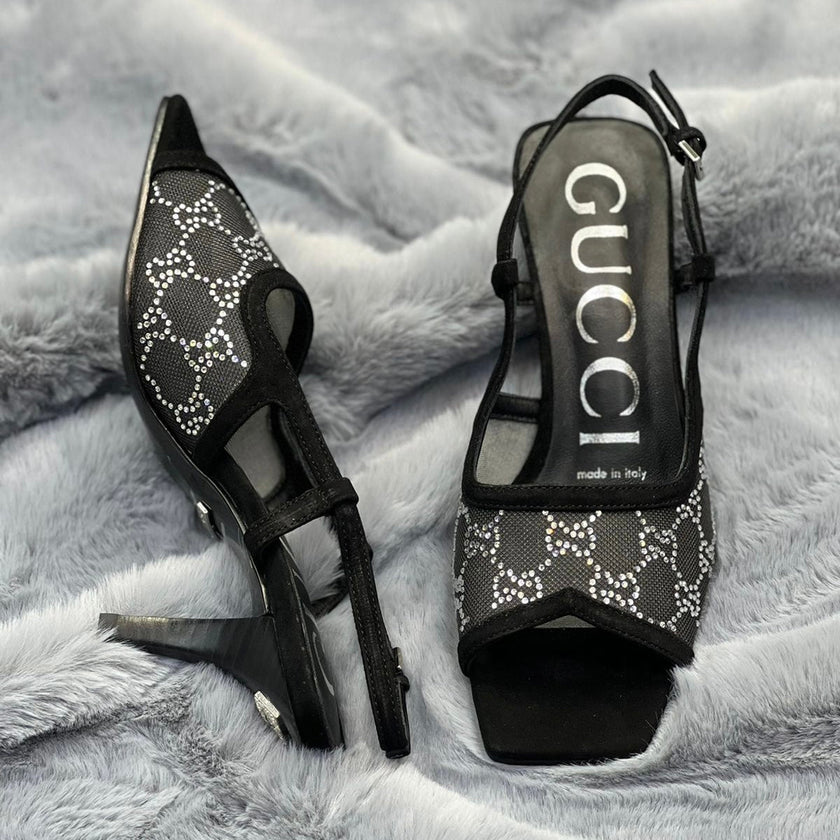 Gucci GG Canvas Slingback Sandals