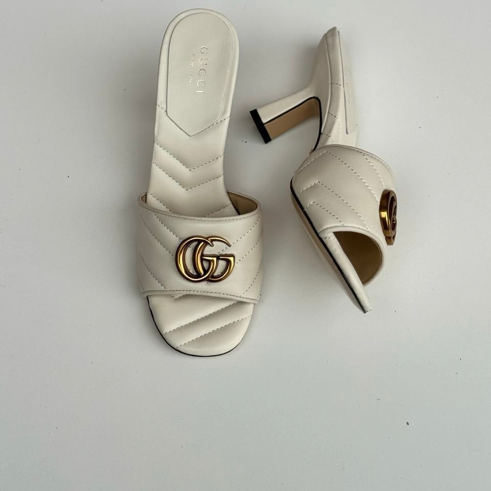Gucci leather Marmont block shoes