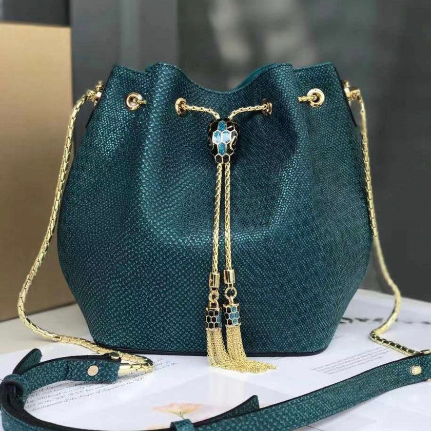 Bvlgari serpenti forever bucket snakeskin Shoulder Bag