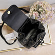 Noir Cannage Quilted Leather Drawstring Backpack
