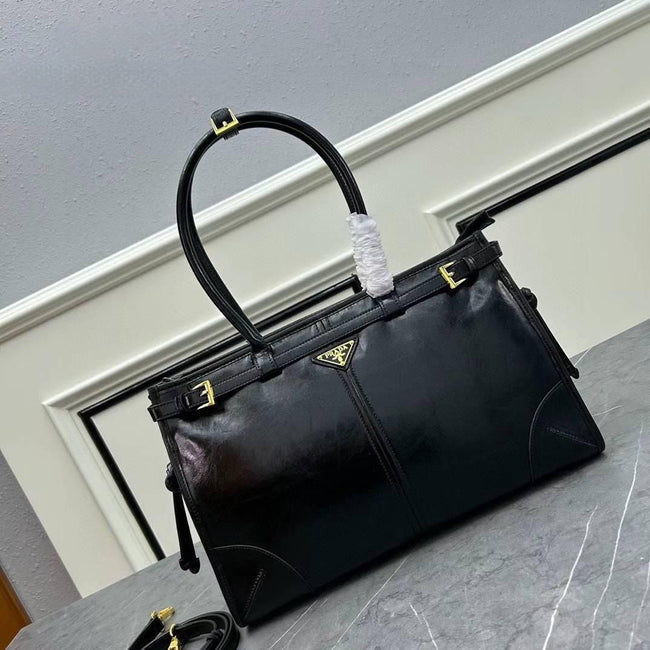 Prada Travertine XL Leather Bag