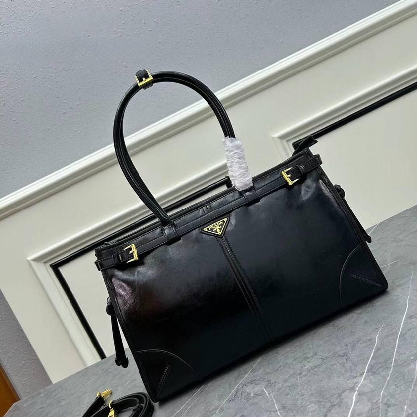 Prada Travertine XL Leather Bag