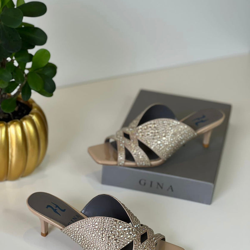 Gina London Crystal-Embellished Kitten Heel Shoes