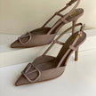 Valentino Garavani VLogo Crystal Buckle Slingback Shoes