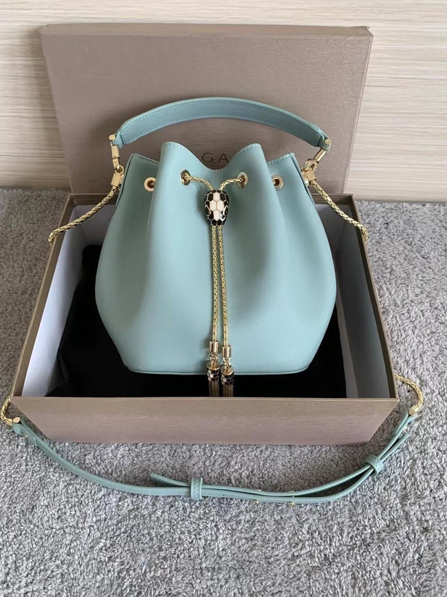 Bvlgari serpenti forever  bucket soft leather Shoulder Bag