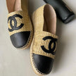 Chanel Raffia Cap-Toe Espadrilles Shoes