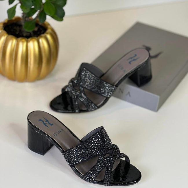Gina London Mid-Heel Crystal Shoes