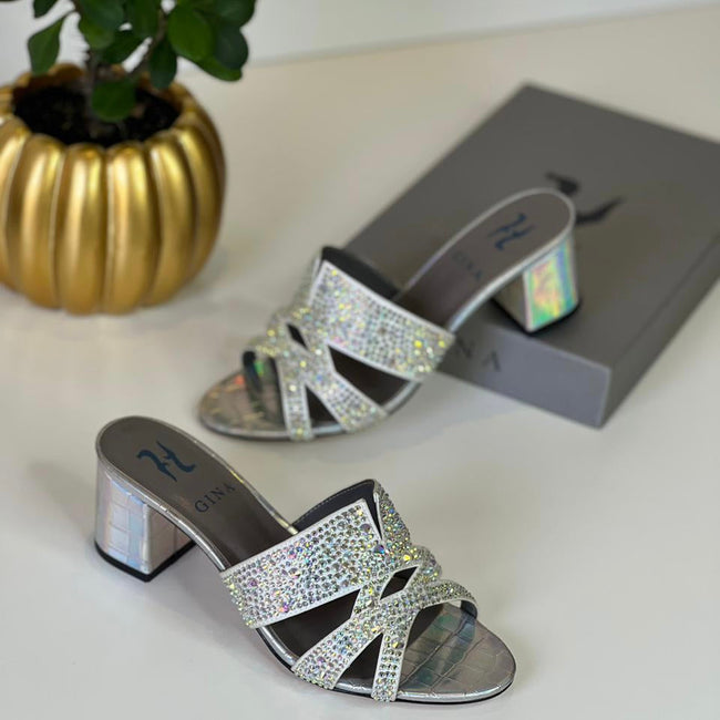 Gina London Mid-Heel Crystal Shoes