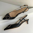 Valentino Garavani VLogo Crystal Slingback Kitten Shoes