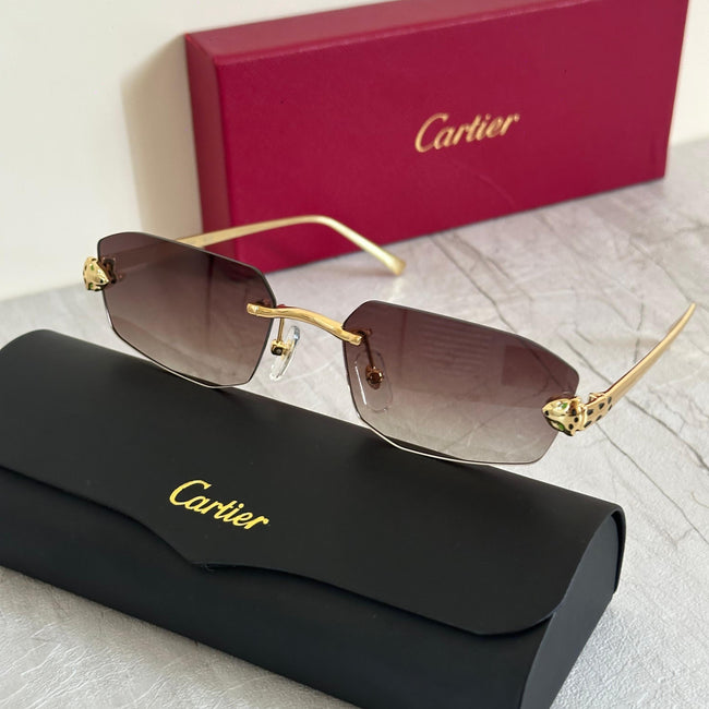 Cartier CT0282S Rectangular Rimless Sunglasses