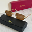 Cartier CT0282S Rectangular Rimless Sunglasses