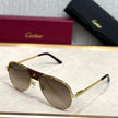 Cartier Vendôme Pilot Sunglasses – Leather Top Bar Edition