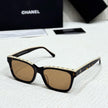 Chanel Logo-Brow Rectangular Sunglasses
