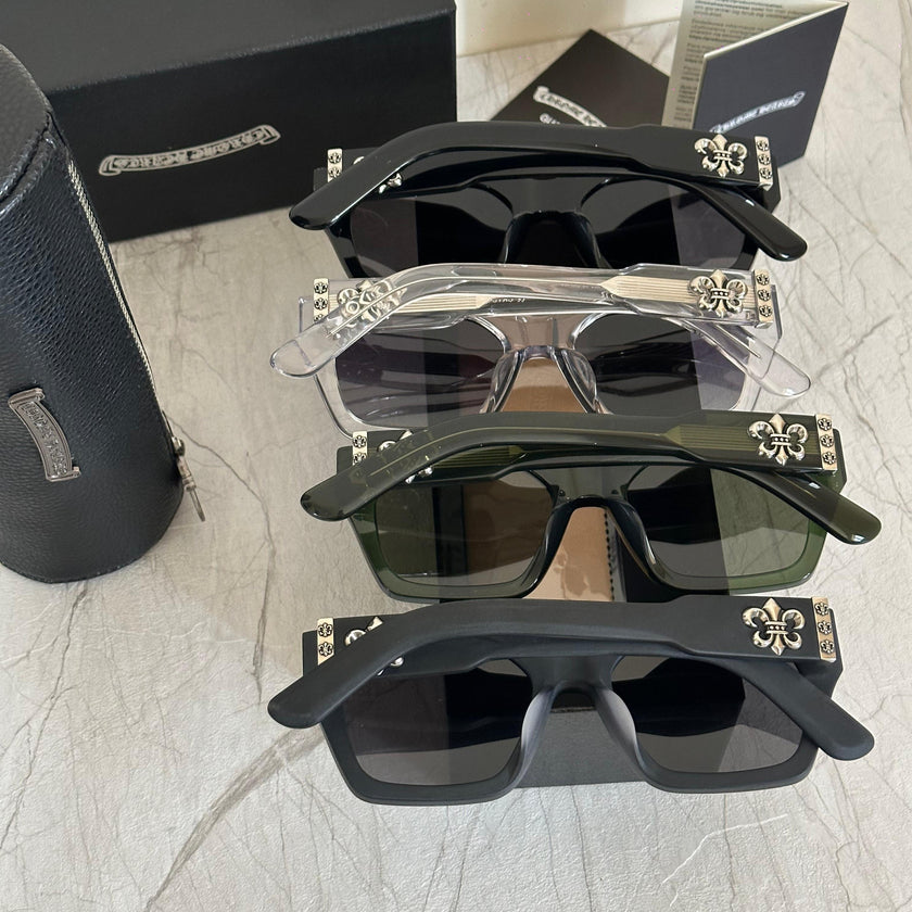 Chrome Hearts Fleur Oversized Flat-Top Sunglasses