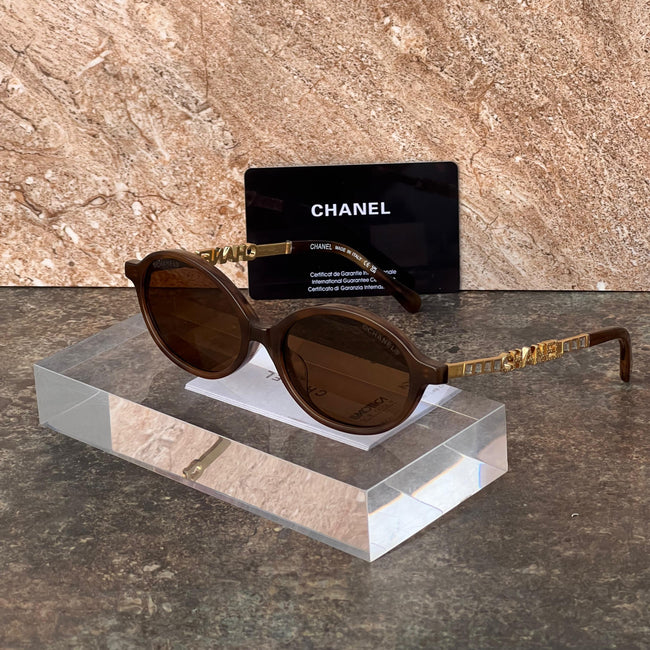 Chanel Oval Logo-Temple Sunglasses