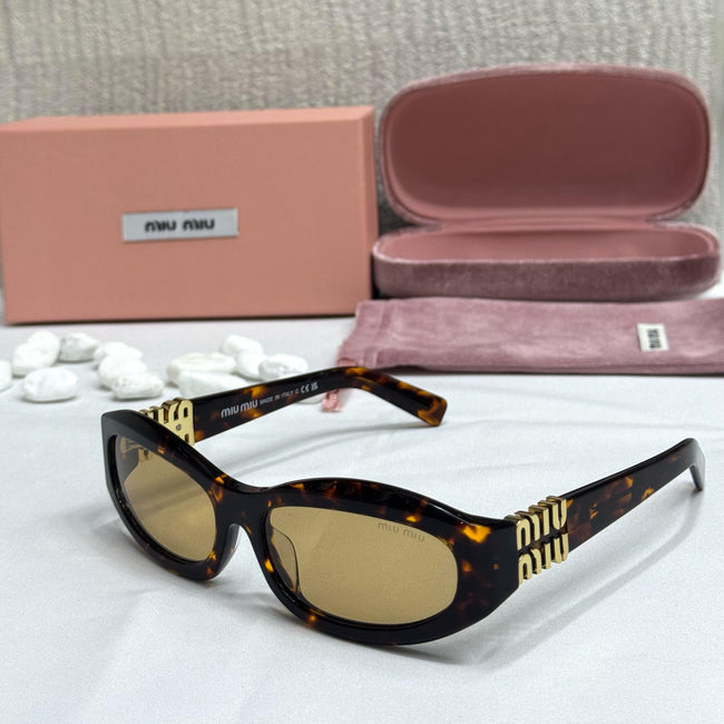Miu Miu MU 10WS Tortoiseshell Oval Sunglasses