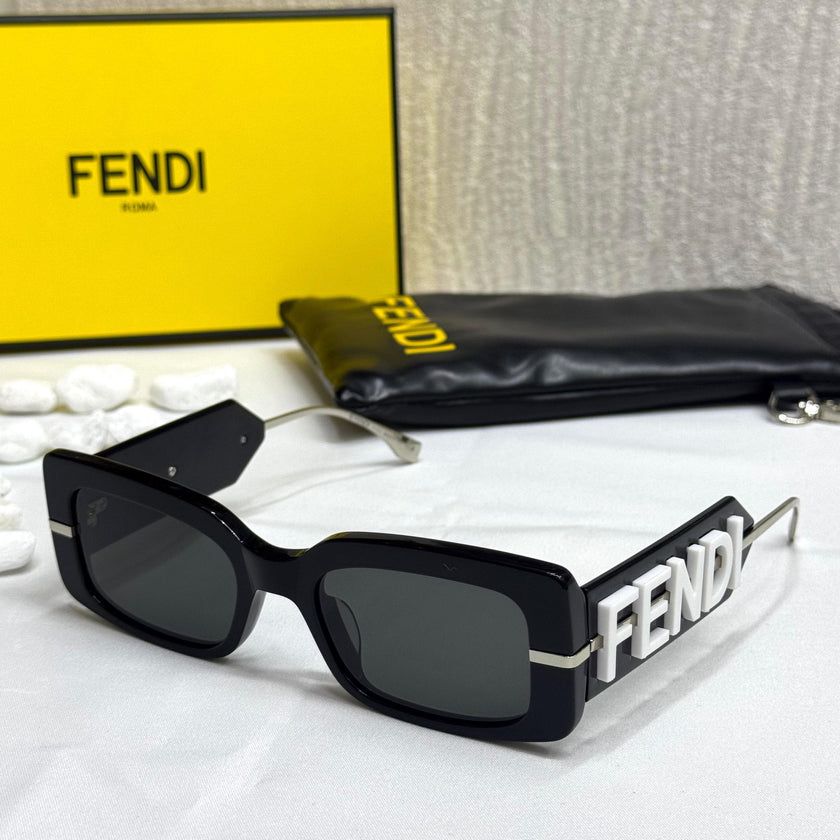 Fendi Fendiroma Cutout Rectangle Sunglasses
