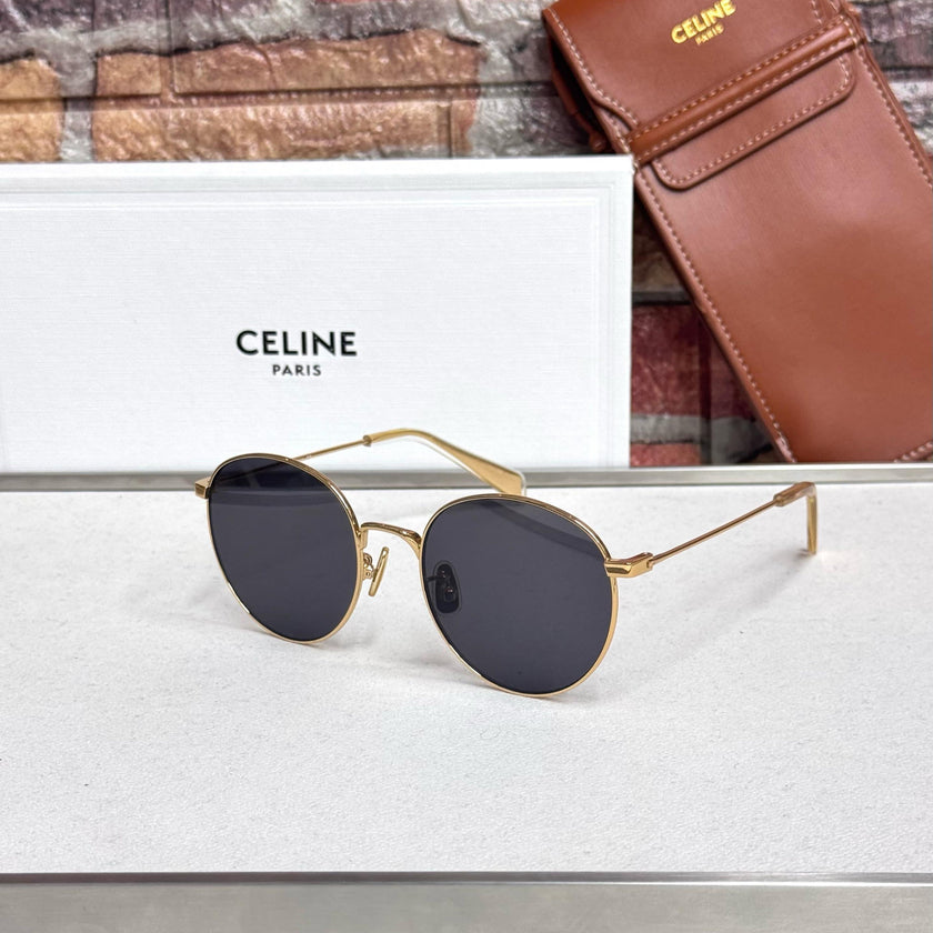 Celine Round Slim Metal Sunglasses