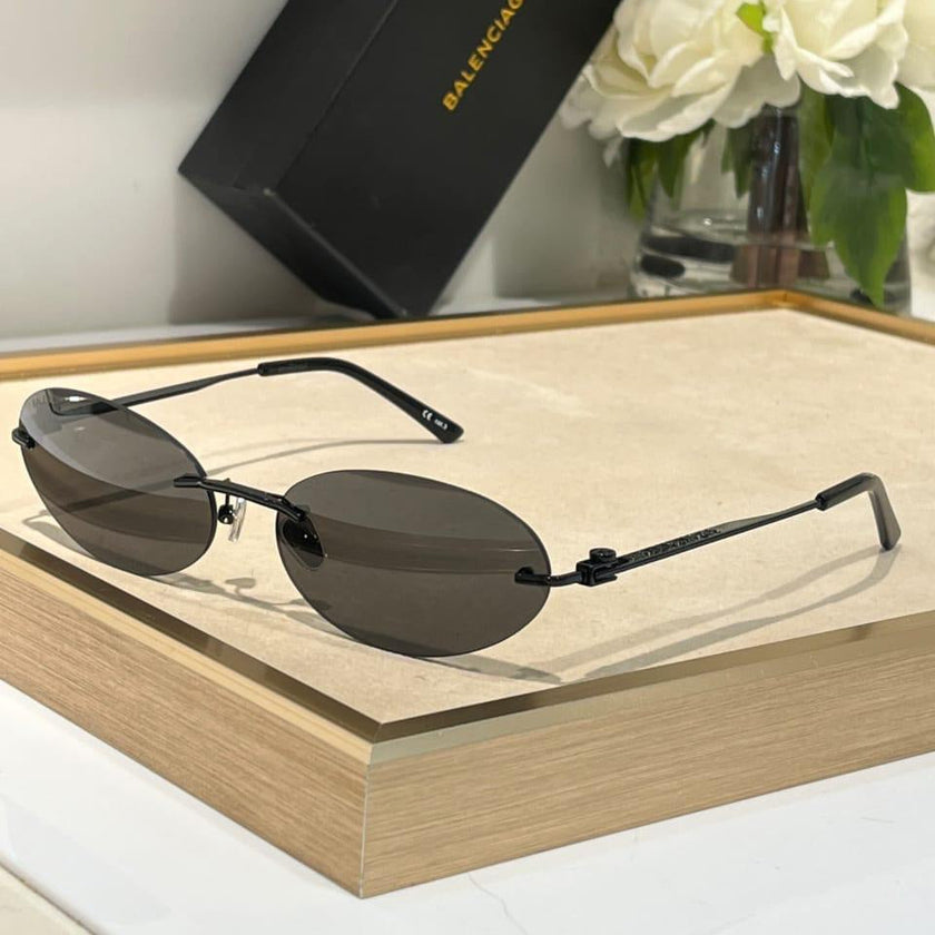 Balenciaga Oval Metal Sunglasses