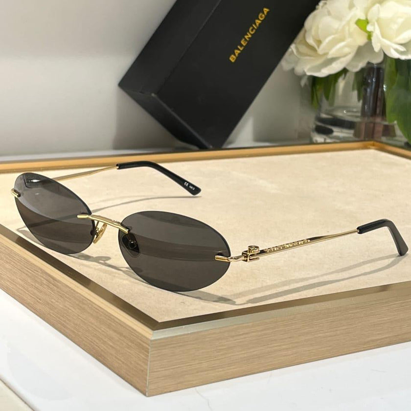 Balenciaga Oval Metal Sunglasses