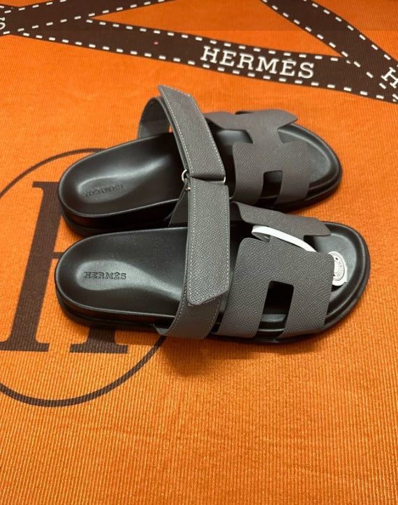 Hermès Chypre Sandals Etoupe Grey