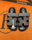 Hermès Chypre Sandals Etoupe Grey