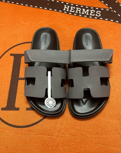 Hermès Chypre Sandals Etoupe Grey