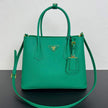 Prada Black Saffiano Cuir Leather Small Double Handle Tote Bag