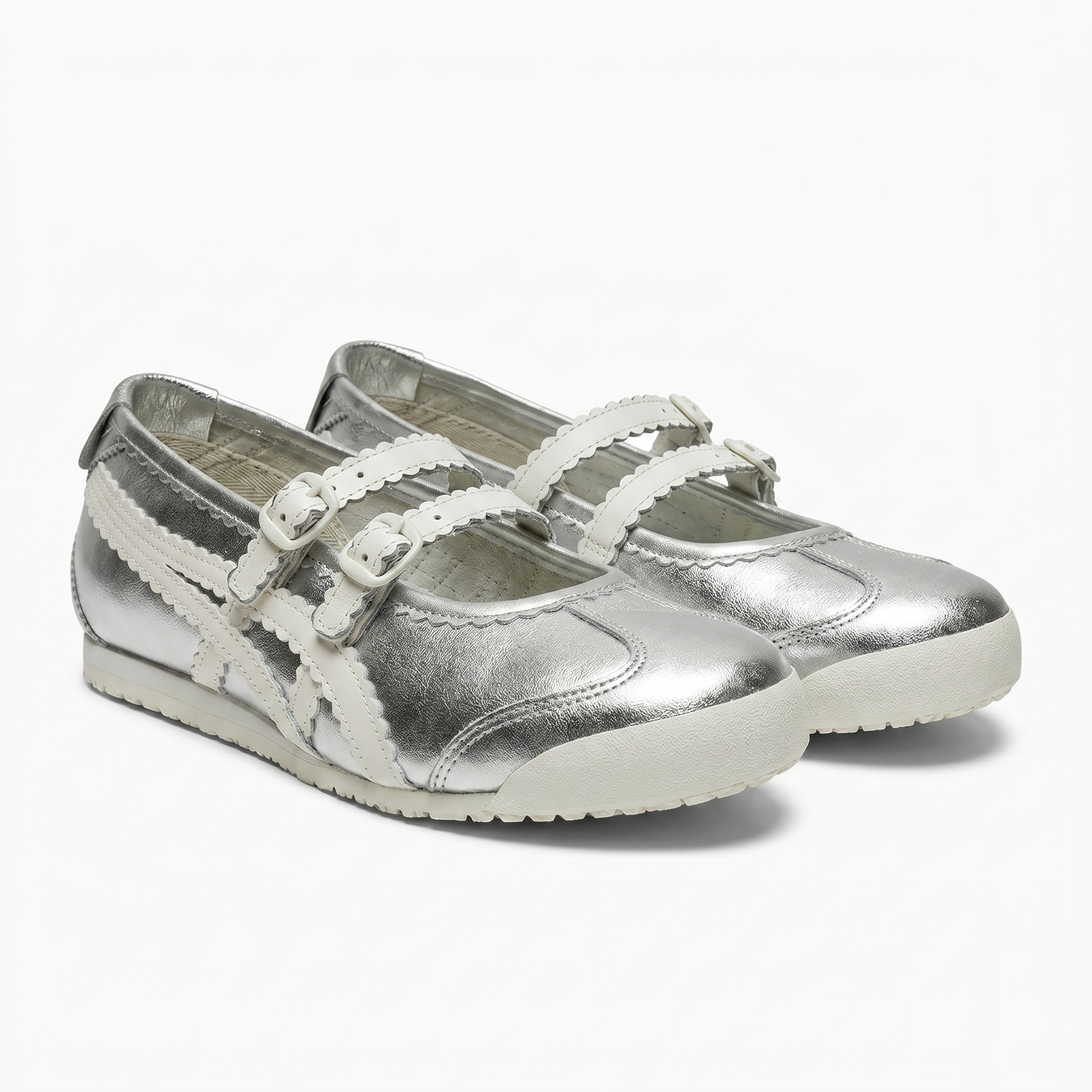 Onitsuka Tiger Mexico 66 Mary Jane Slip-On Sneakers - Silver